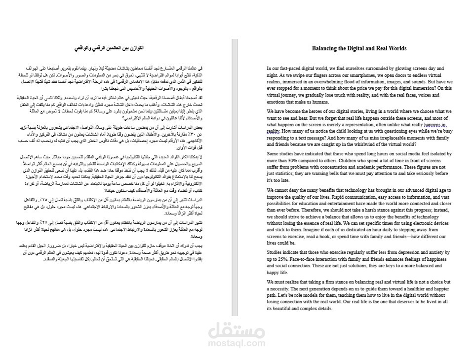 التوازن بين العالم الرقمي والافتراضي