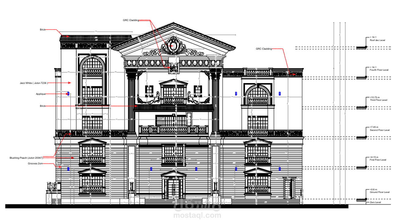 رسومات تنفيذيه لمشروع فيلا