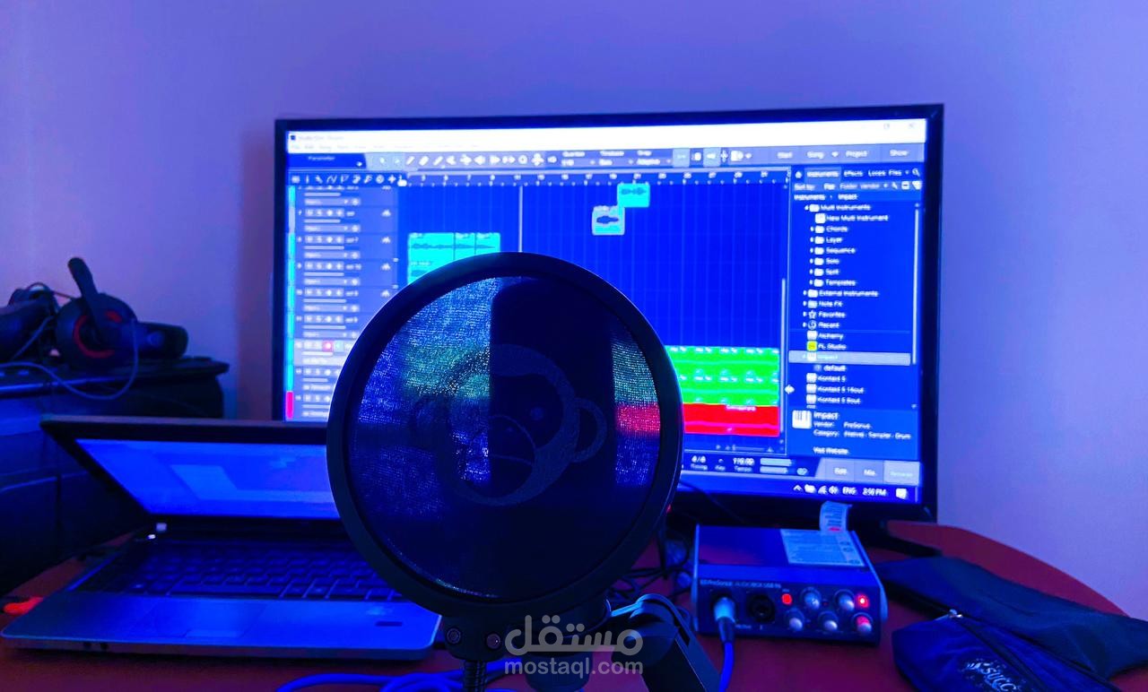 توزيع وهندسة صوتية (اناشيد، شارات، اشعار، القاءات ..)