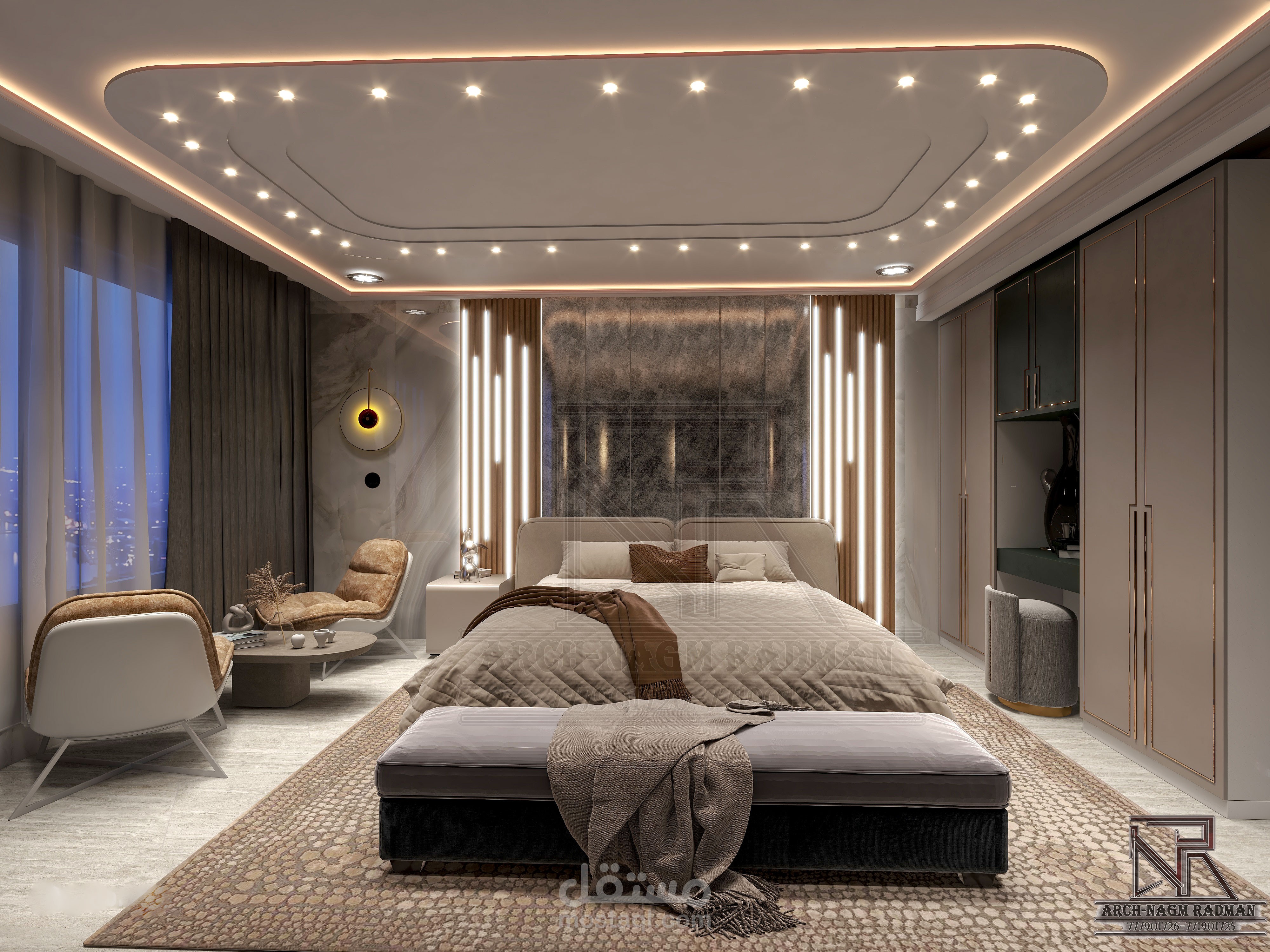 تصميم داخلي لغرفة نوم .. عمان.. الاردن