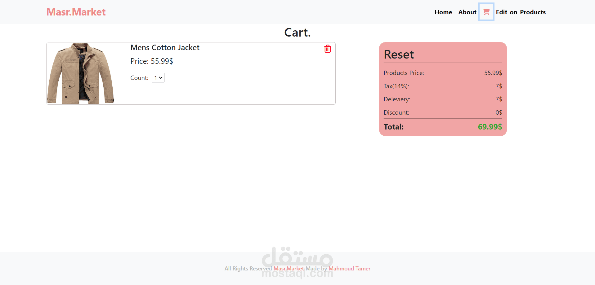 Masr. Market e-commerce app By React.Js