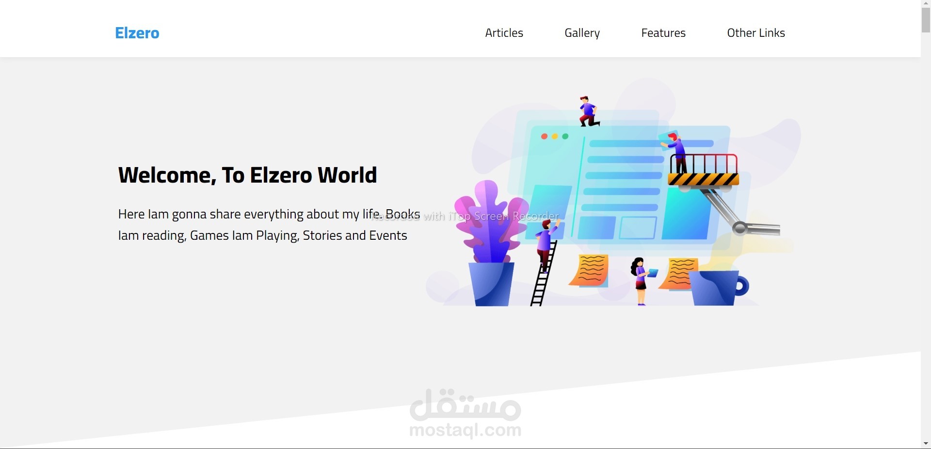 تصميم موقع portfolio بسيط