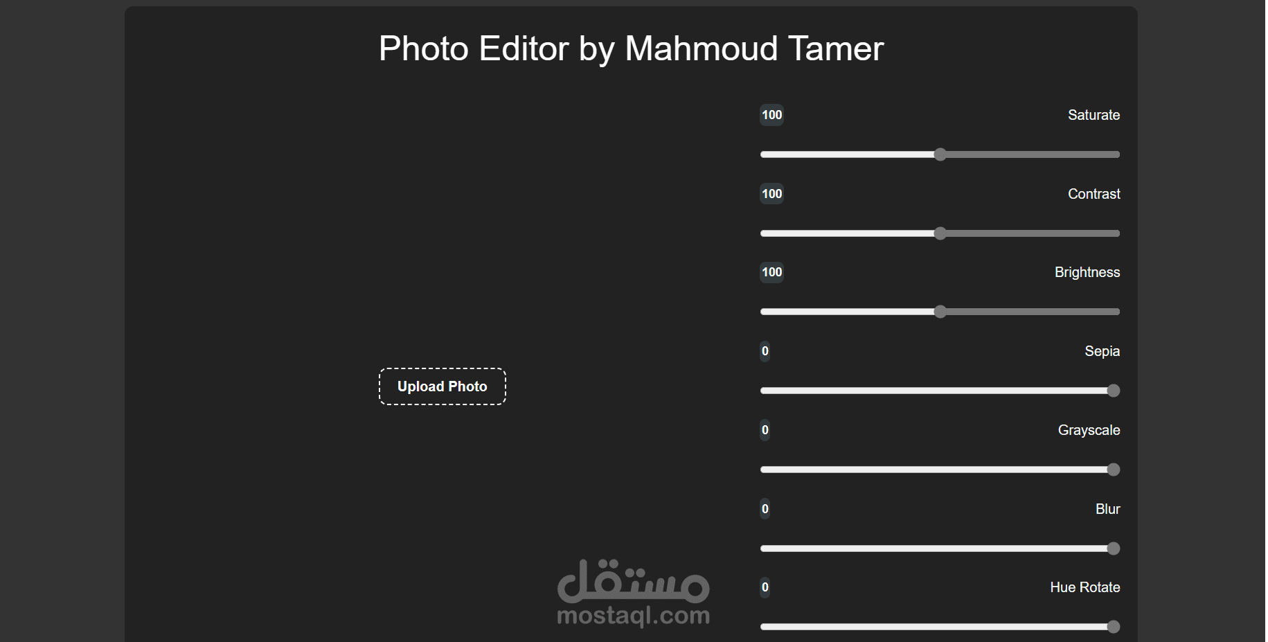 Photo-Editor app By JavaScript