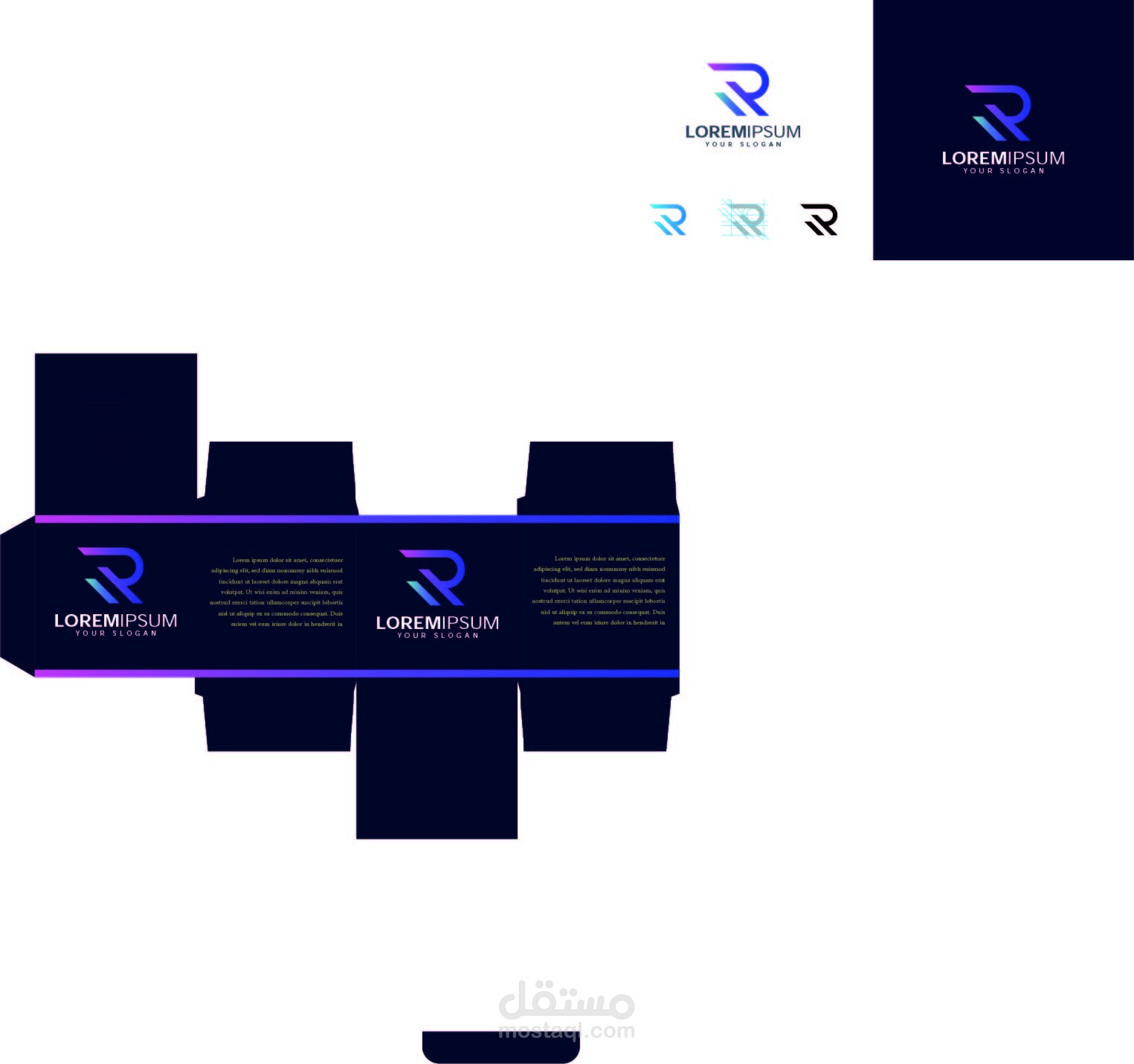 تصميم كرتونة وموك اب