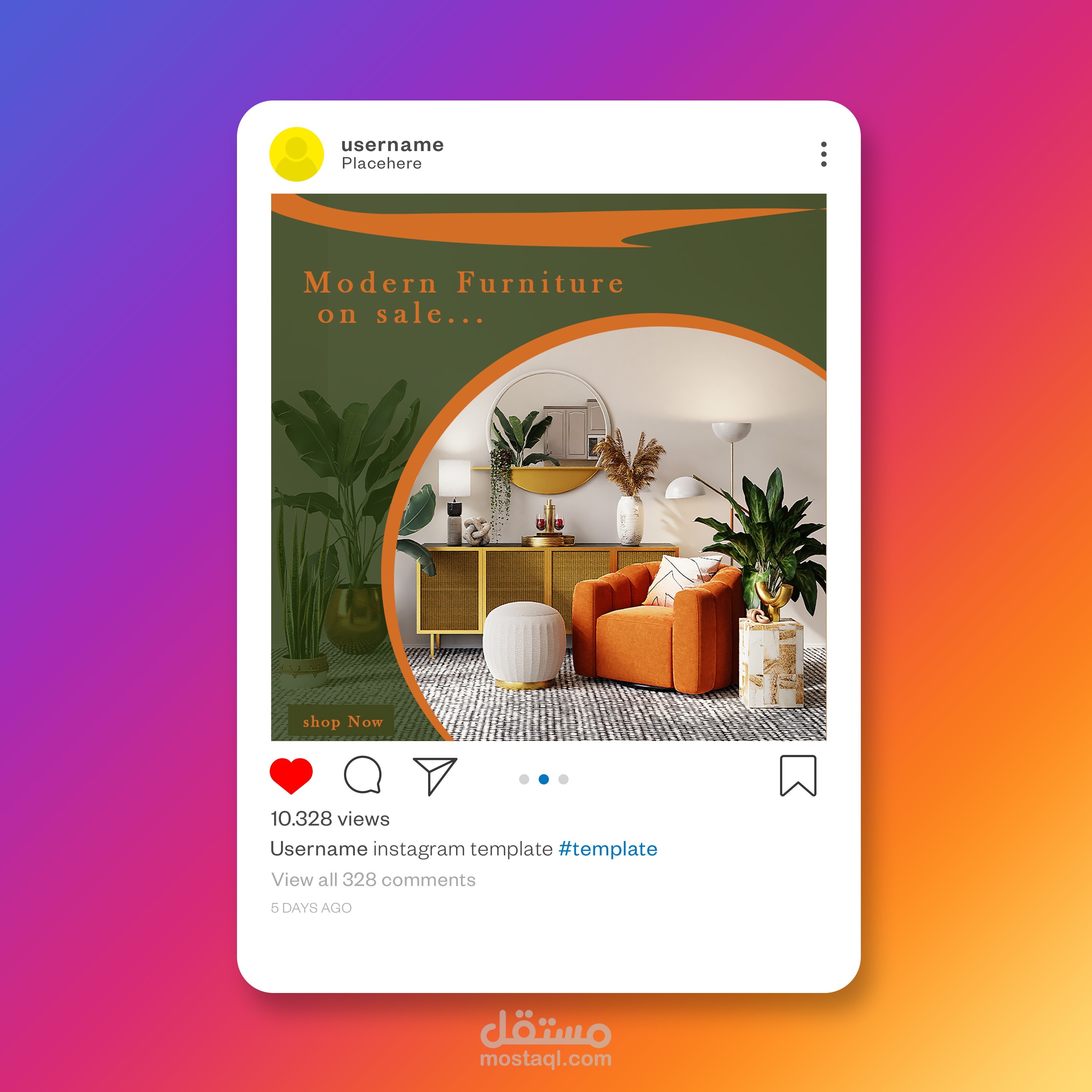 بوستsocial media ل عرض أثاث