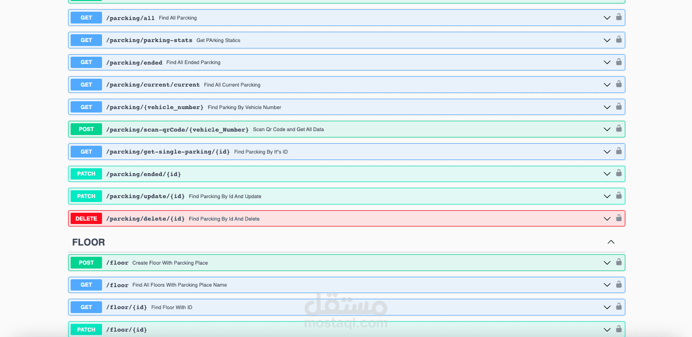 Parking Rest Api