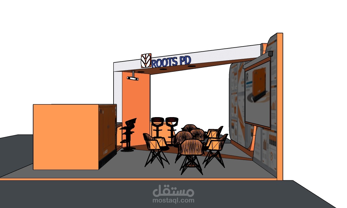 تصميم موديل بدون ريندر (Booth)