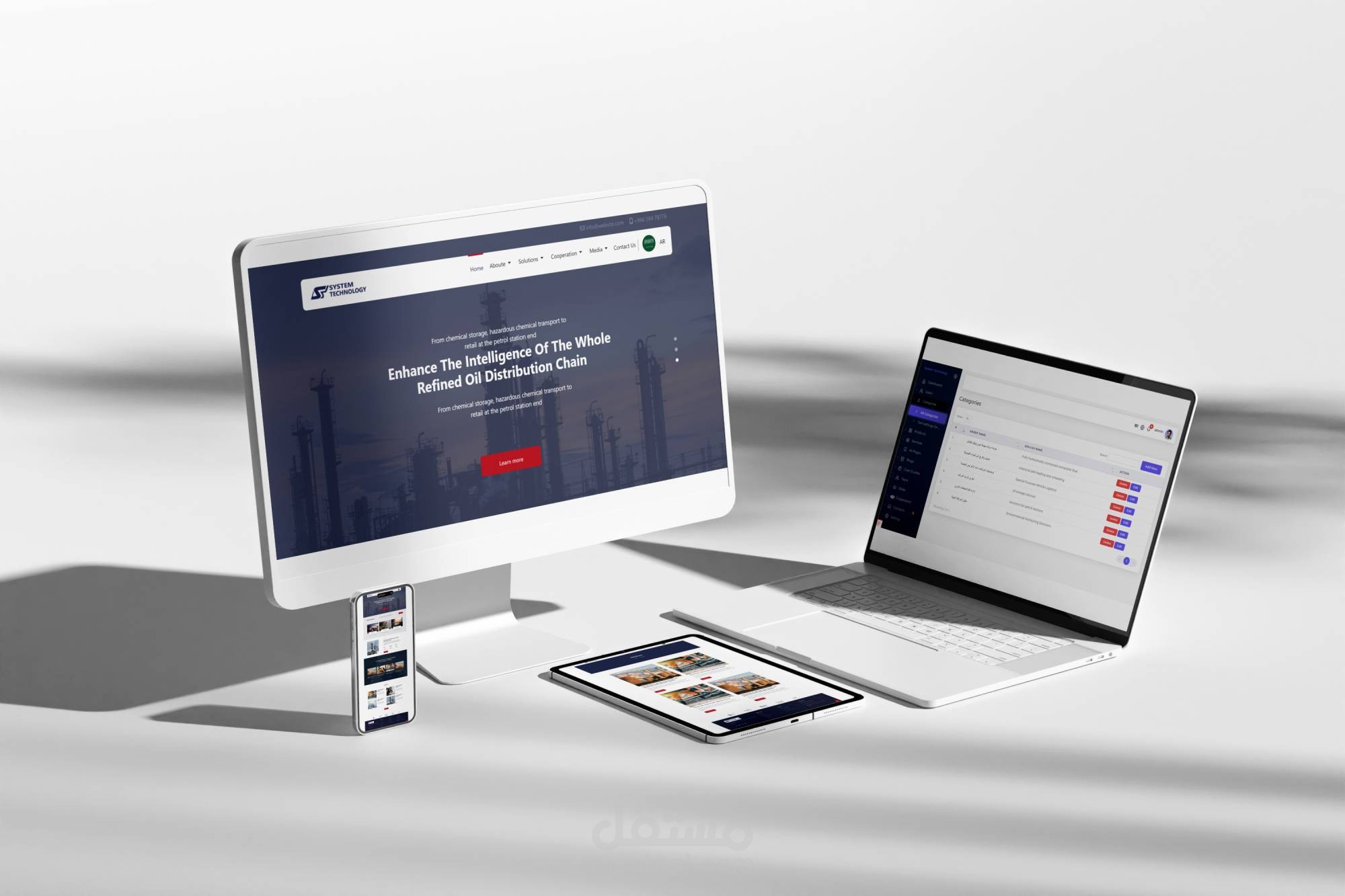 موقع اخباري مع لوحة التحكم