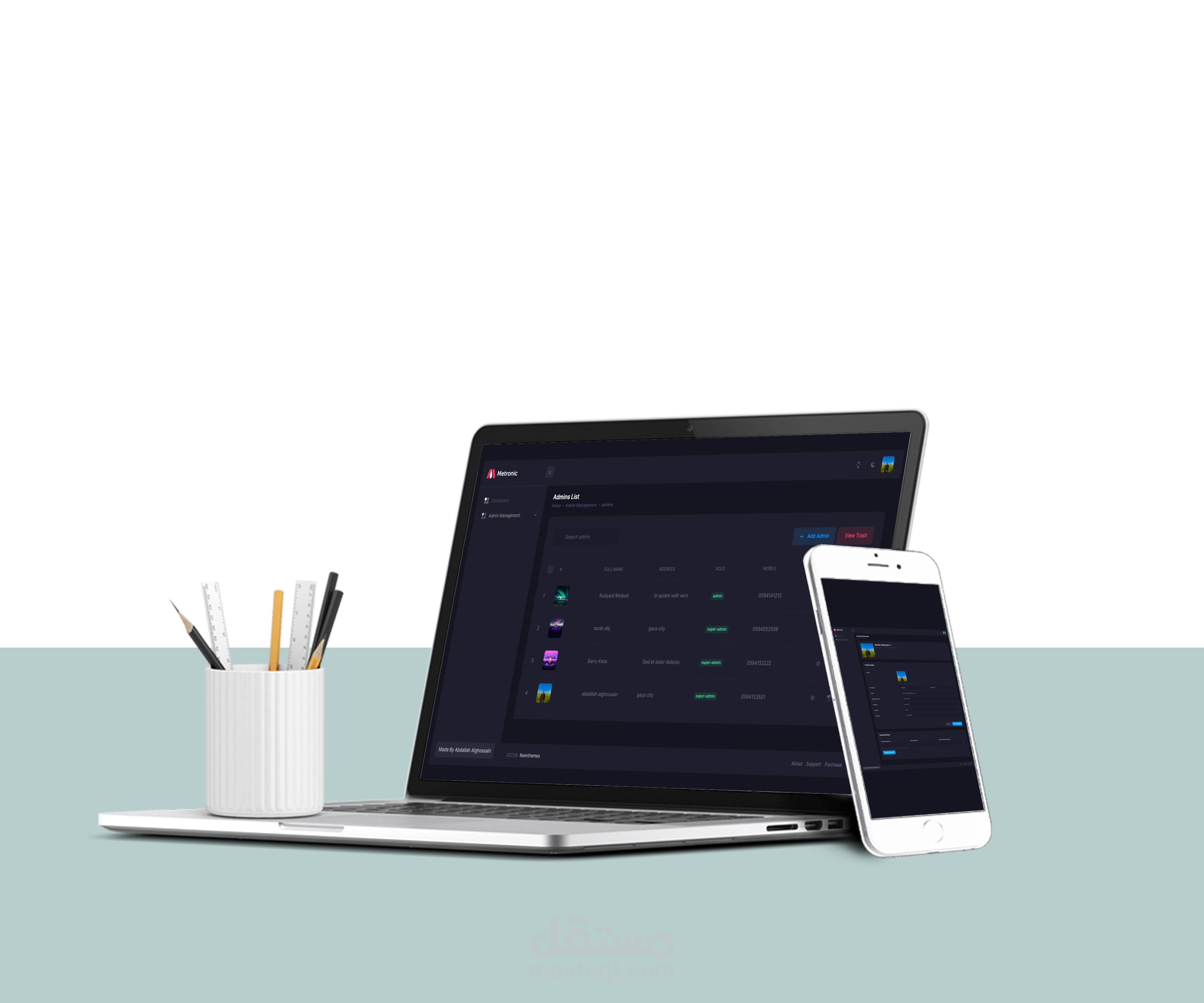 لوحة تحكم خاصة بالمديرين