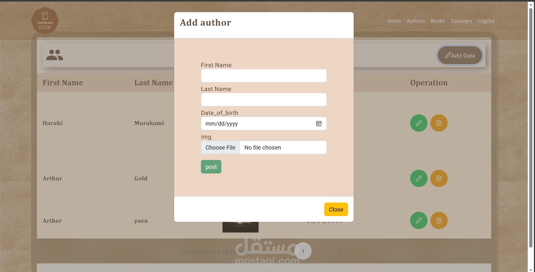 Library website (users& dashboard)