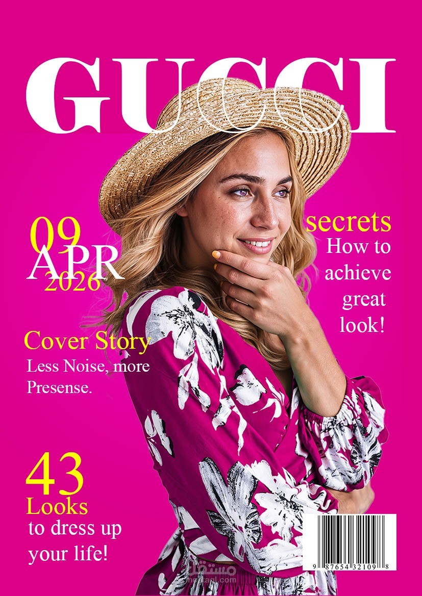 تصميم غلاف مجلة gucci