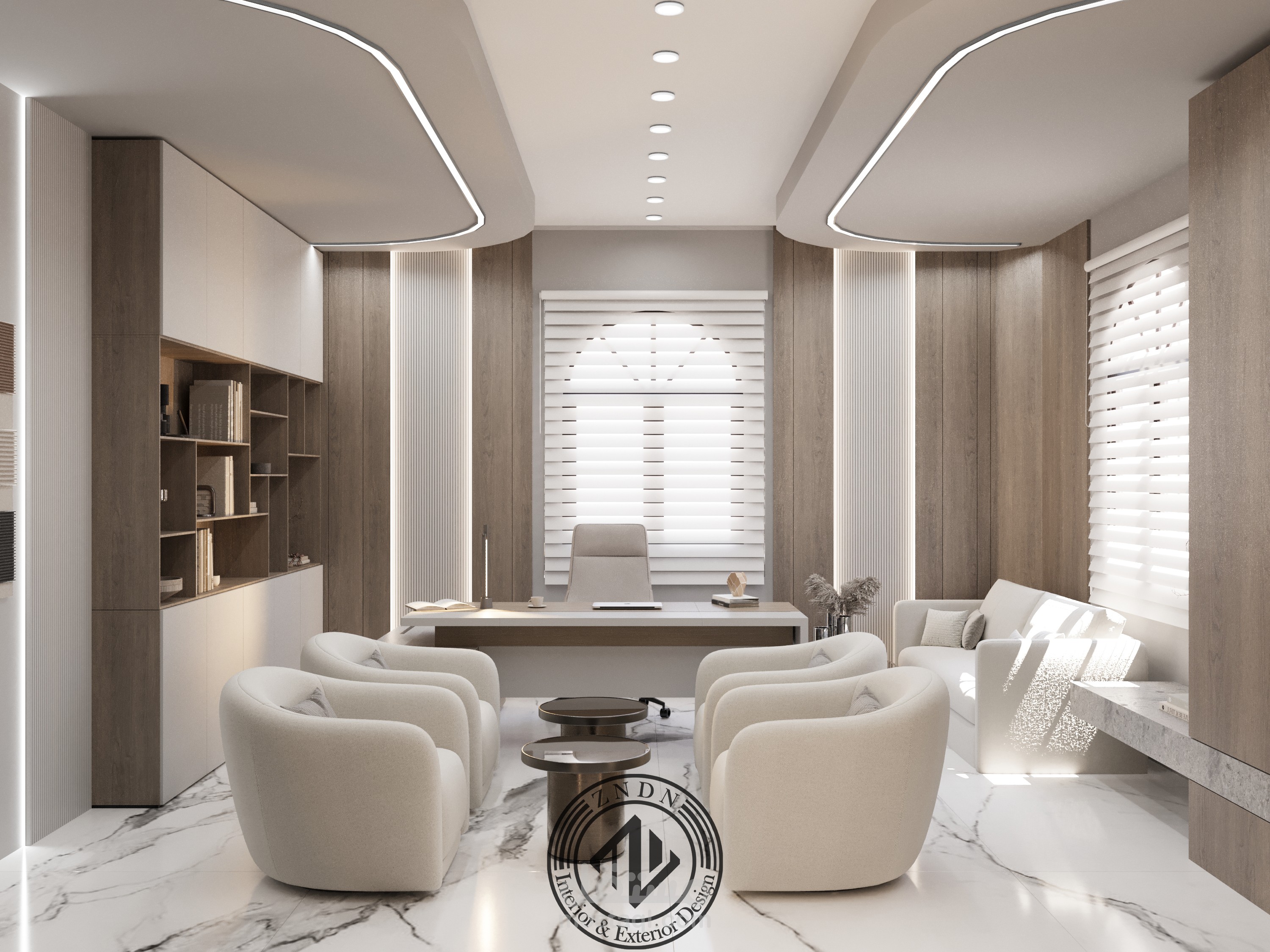 تصميم احترافي غرفة مكتبية