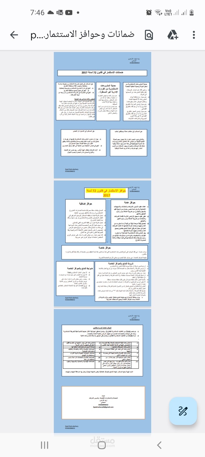 مقال بعنوان ضوابط الاستثمار في ظل قانون ٧٢ لسنة ٢٠٢٧