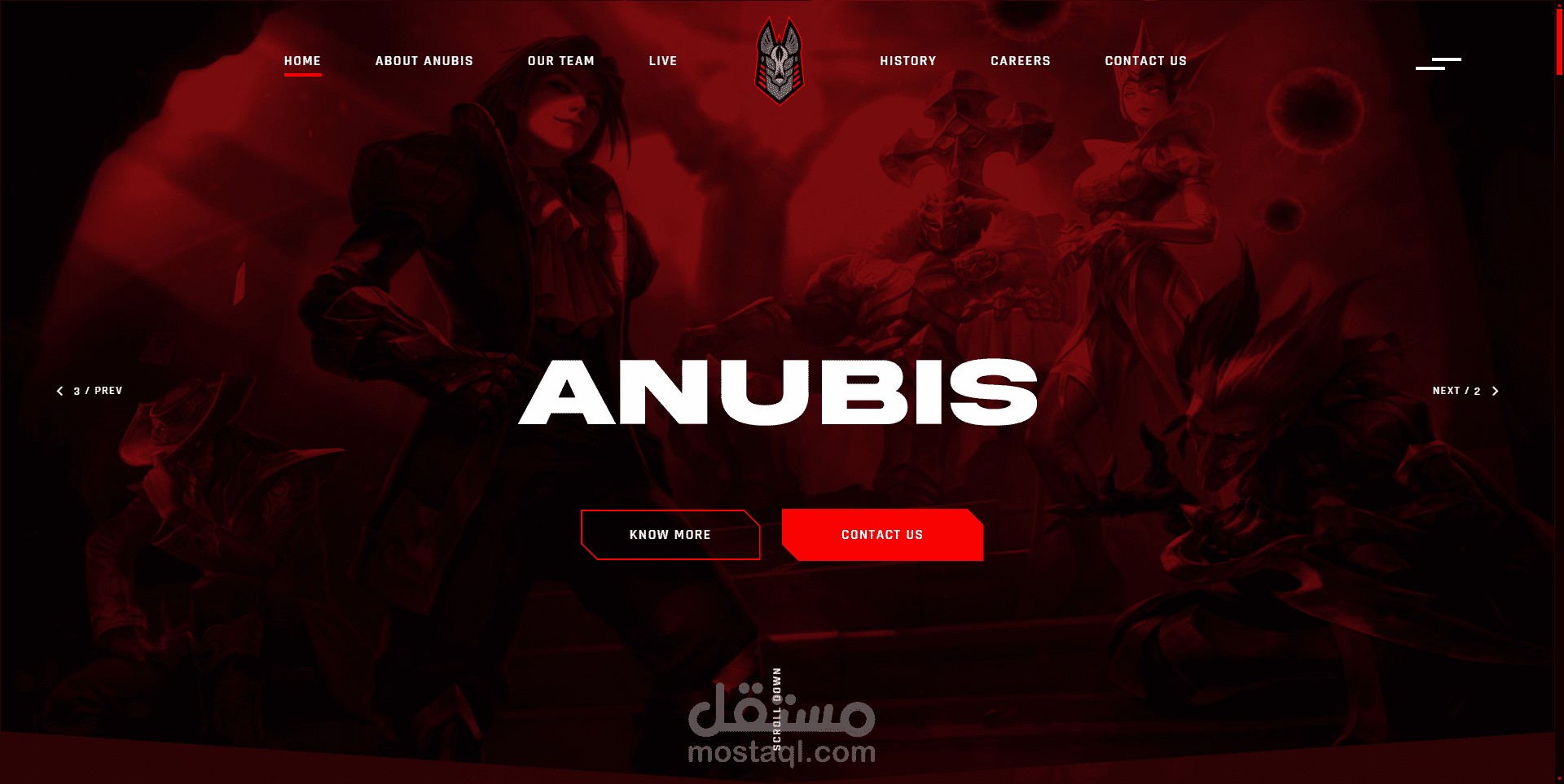 Anubis Gaming E-Sports - موقع فريق أنوبيس للرياضة الإلكترونية