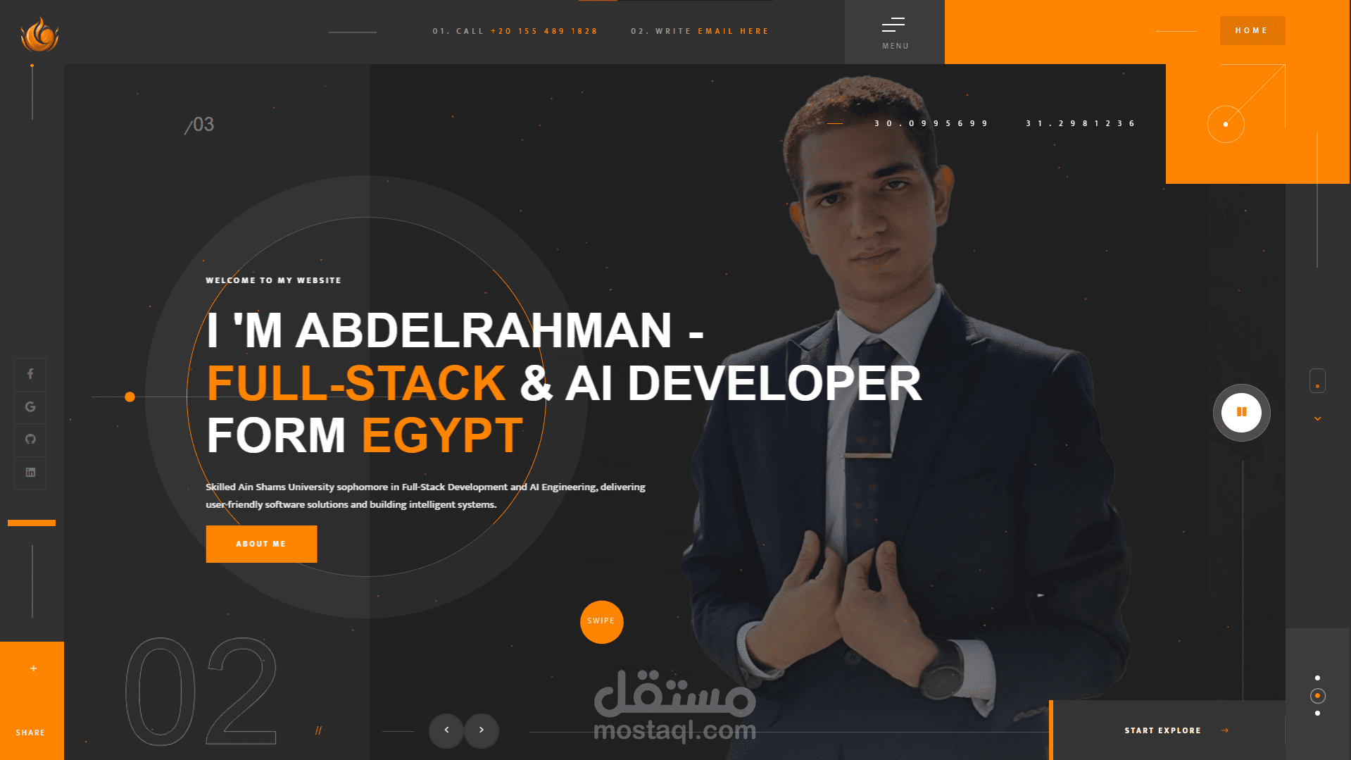 موقع شخصي - Personal Portfolio