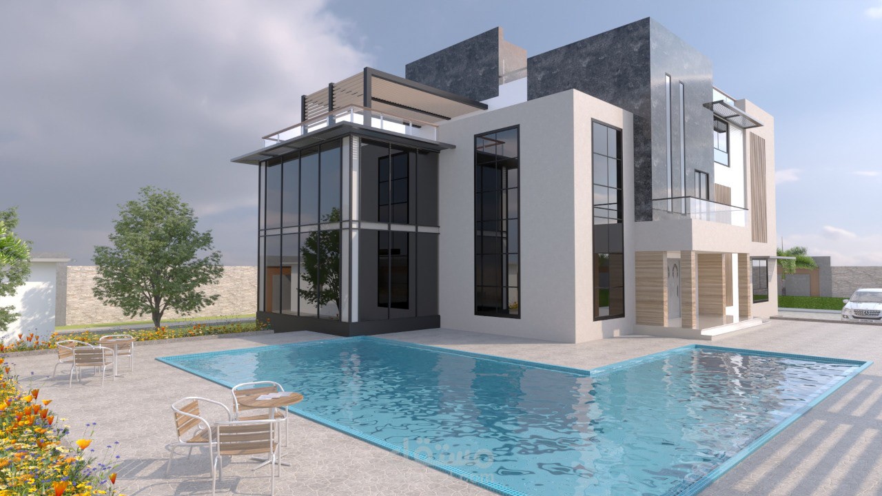 عمل 3D لفيلا بالريف الاوربي