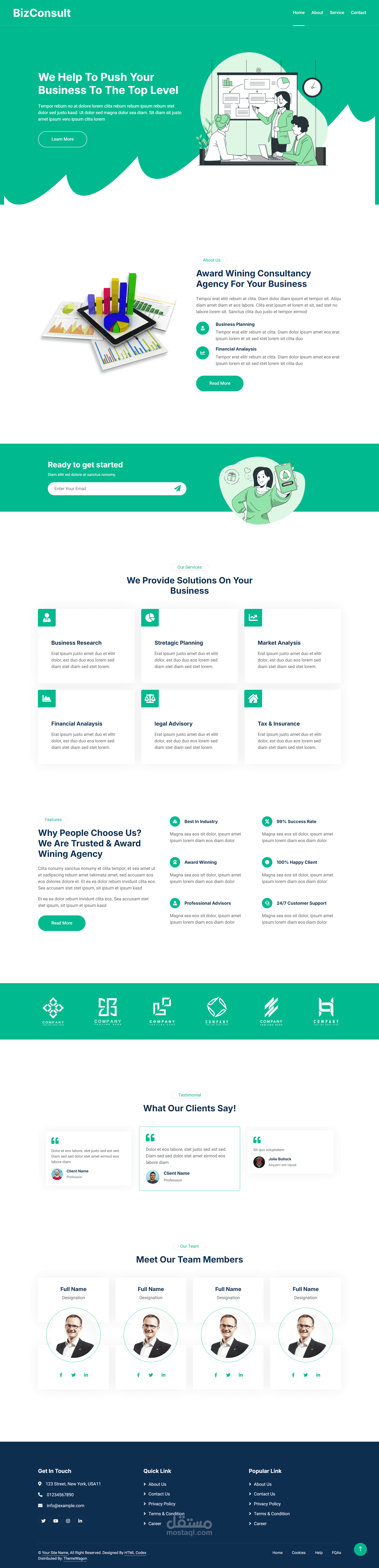 موقع شركة استشارات (Business Consultancy Website)