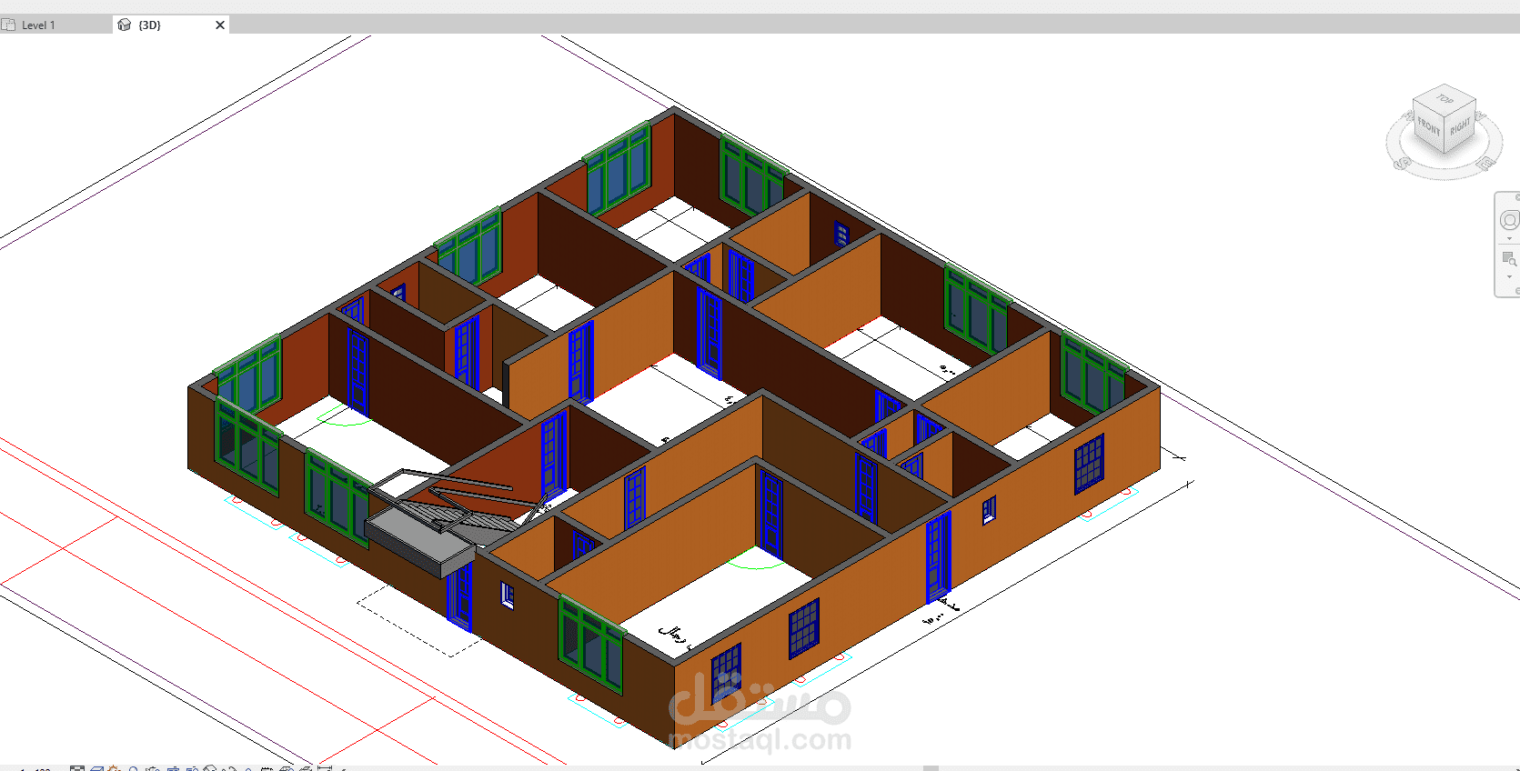 تصميم داخلي لمبني سكني 3D