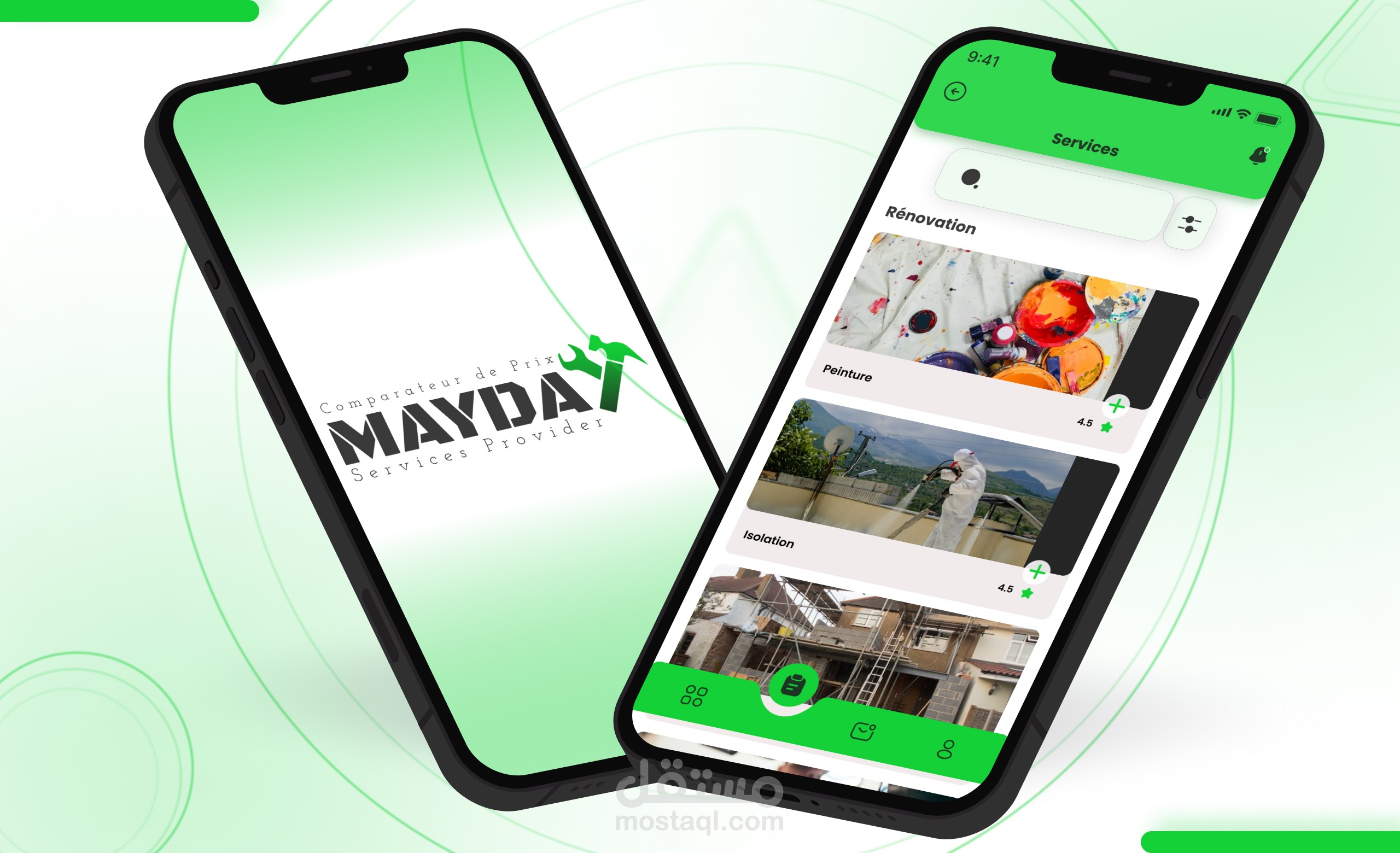 تصميم تطبيق منصة لتقديم الخدمات MAYDAY Services