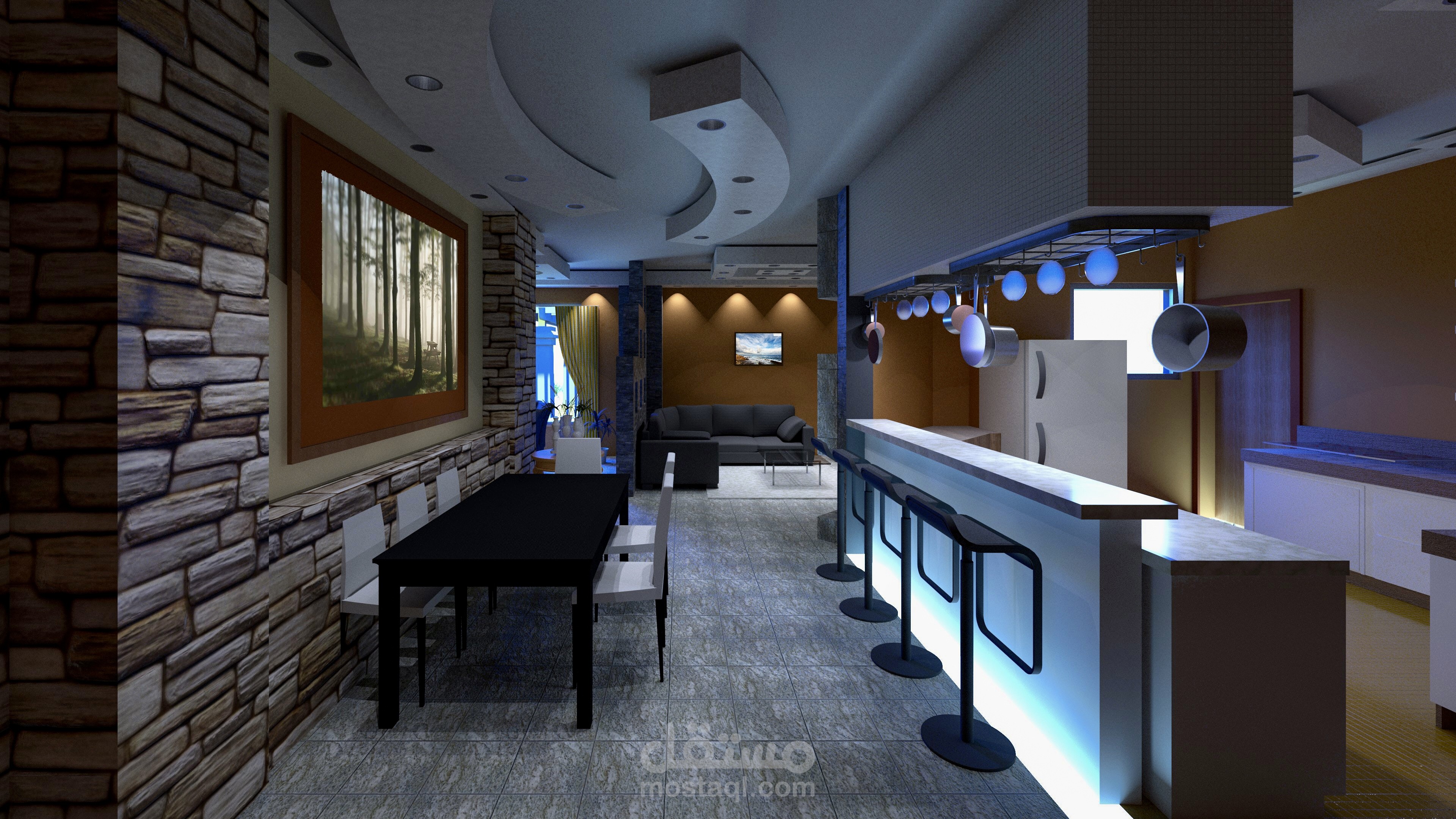 تصميم منزل ثلاثي الابعاد بطابع معماري مميز