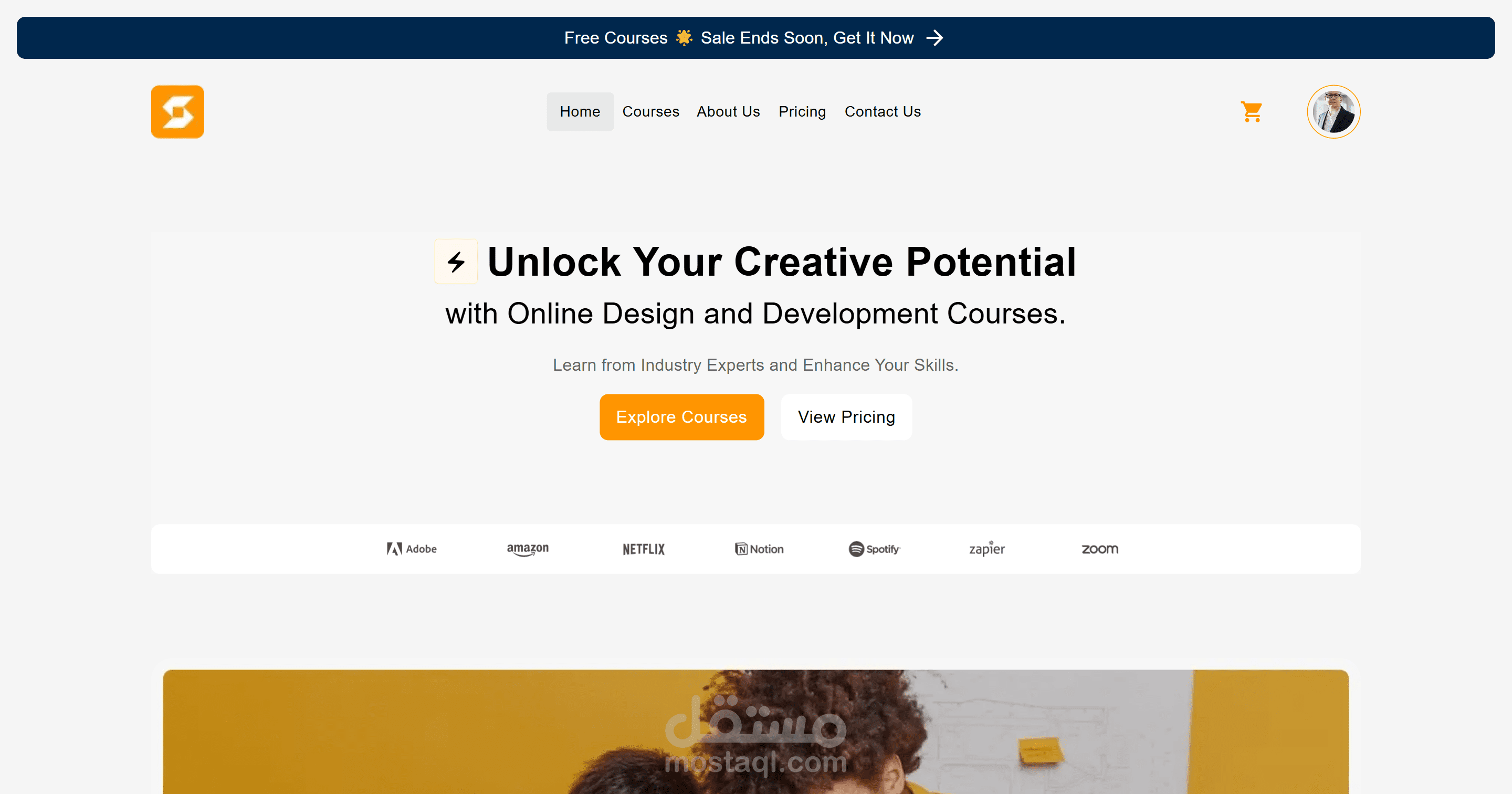 موقع OnlineCourses هي منصة تعليمية حديثة تم تطويرها باستخدام Next.js