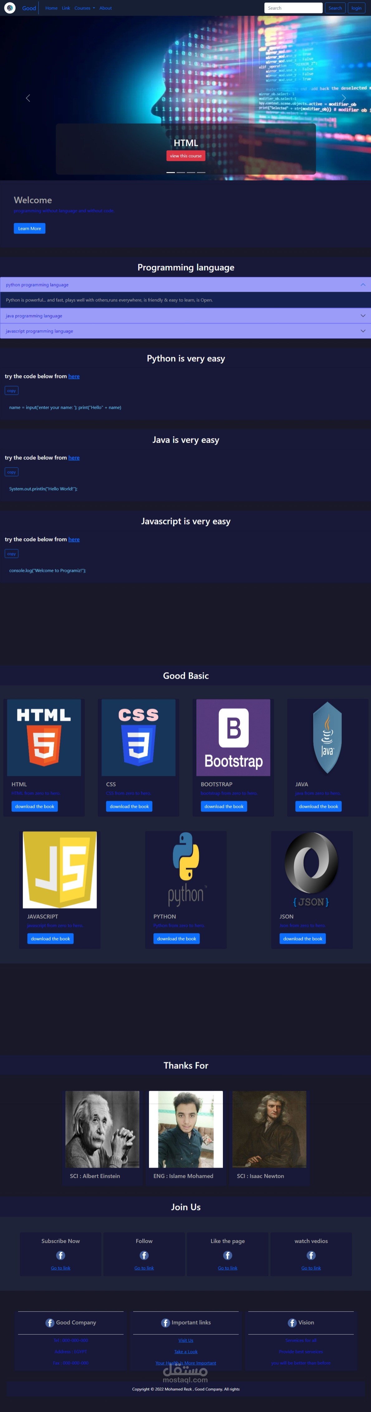 website with bootstrap