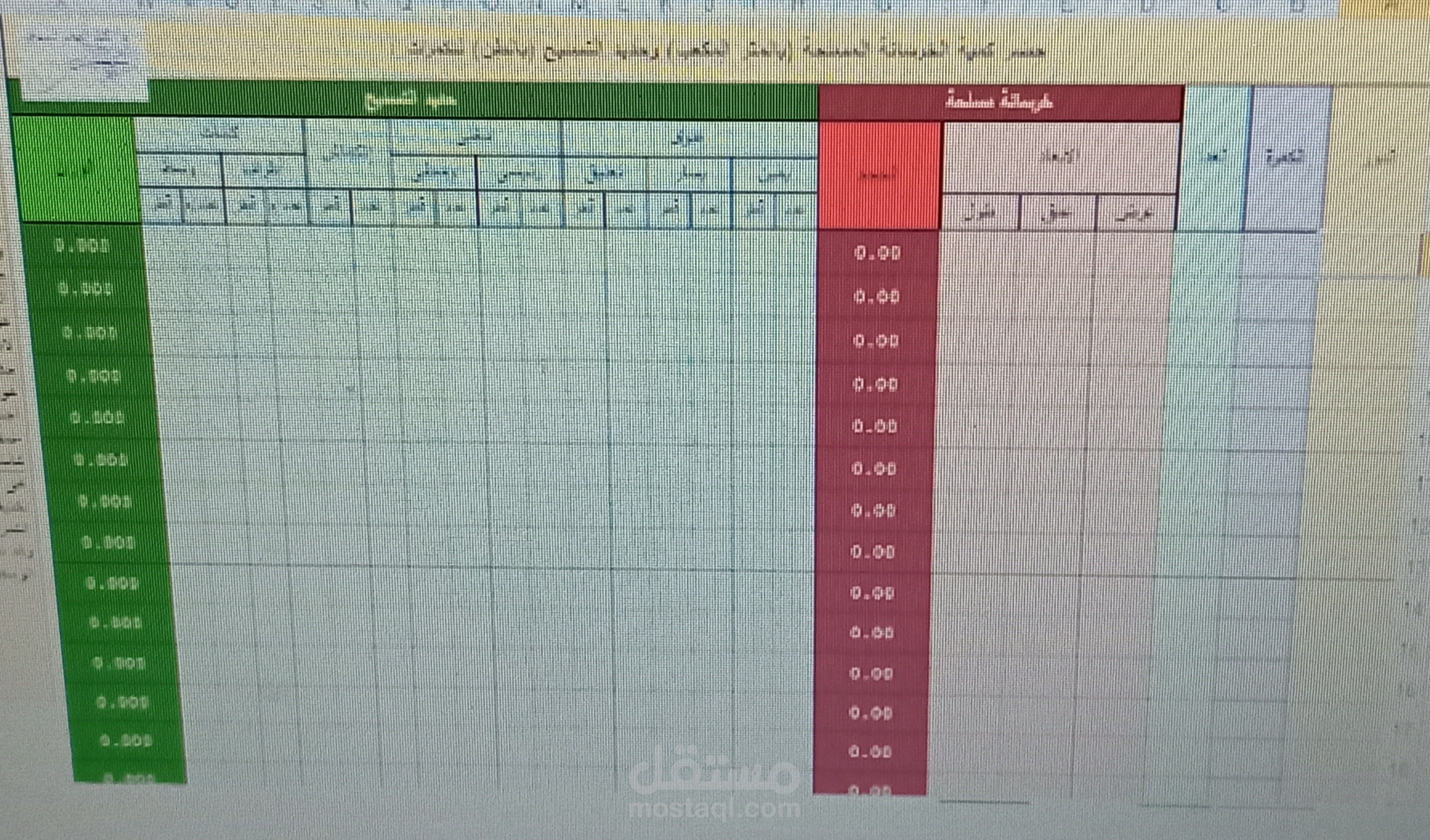 عمل جداول للاعمال بالاكسل
