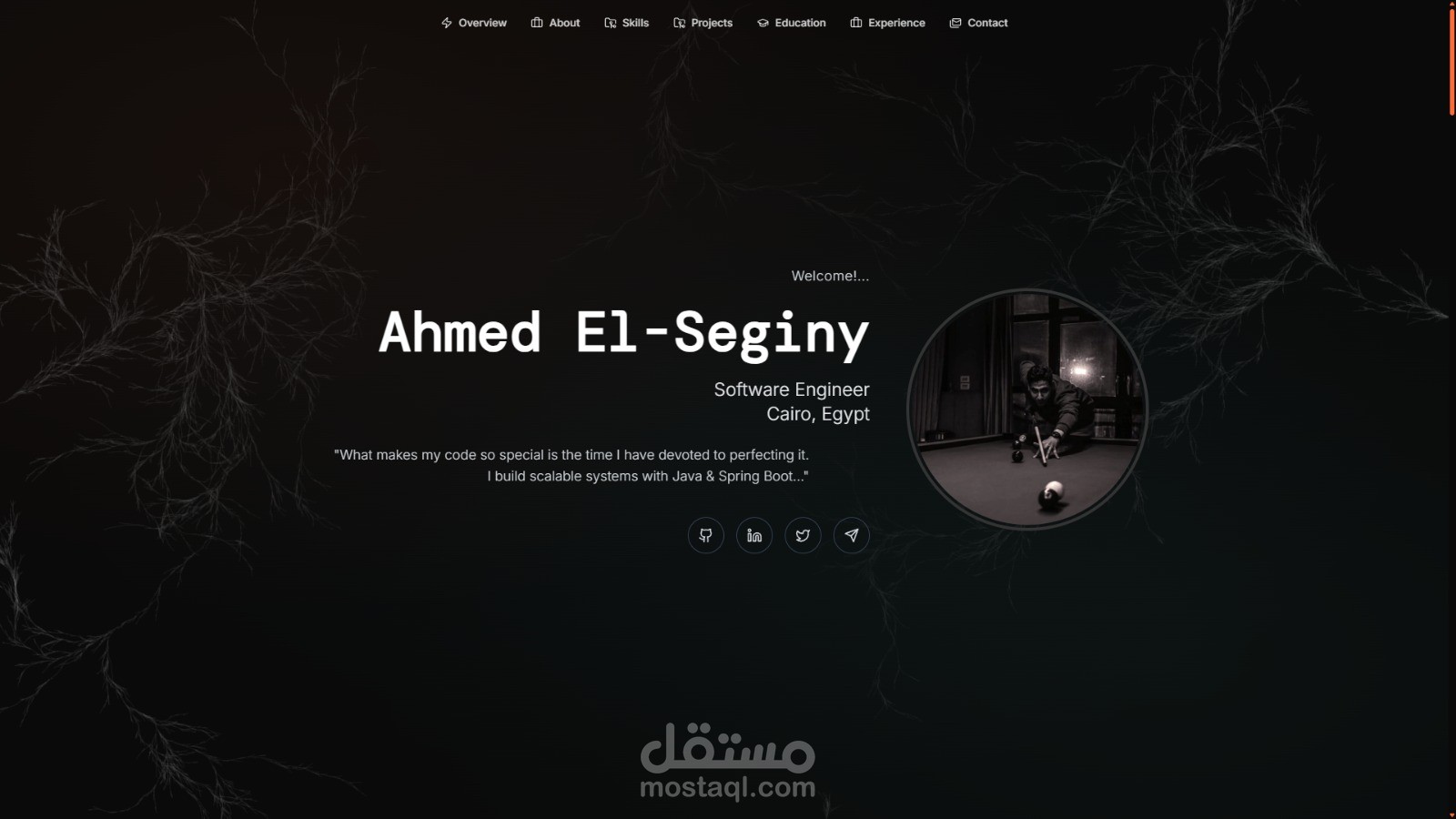 موقعي الشخصي الاحترافي (Personal Portfolio Website)