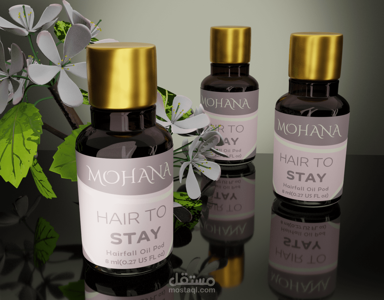 Hair Oil Product Packaging Modeling