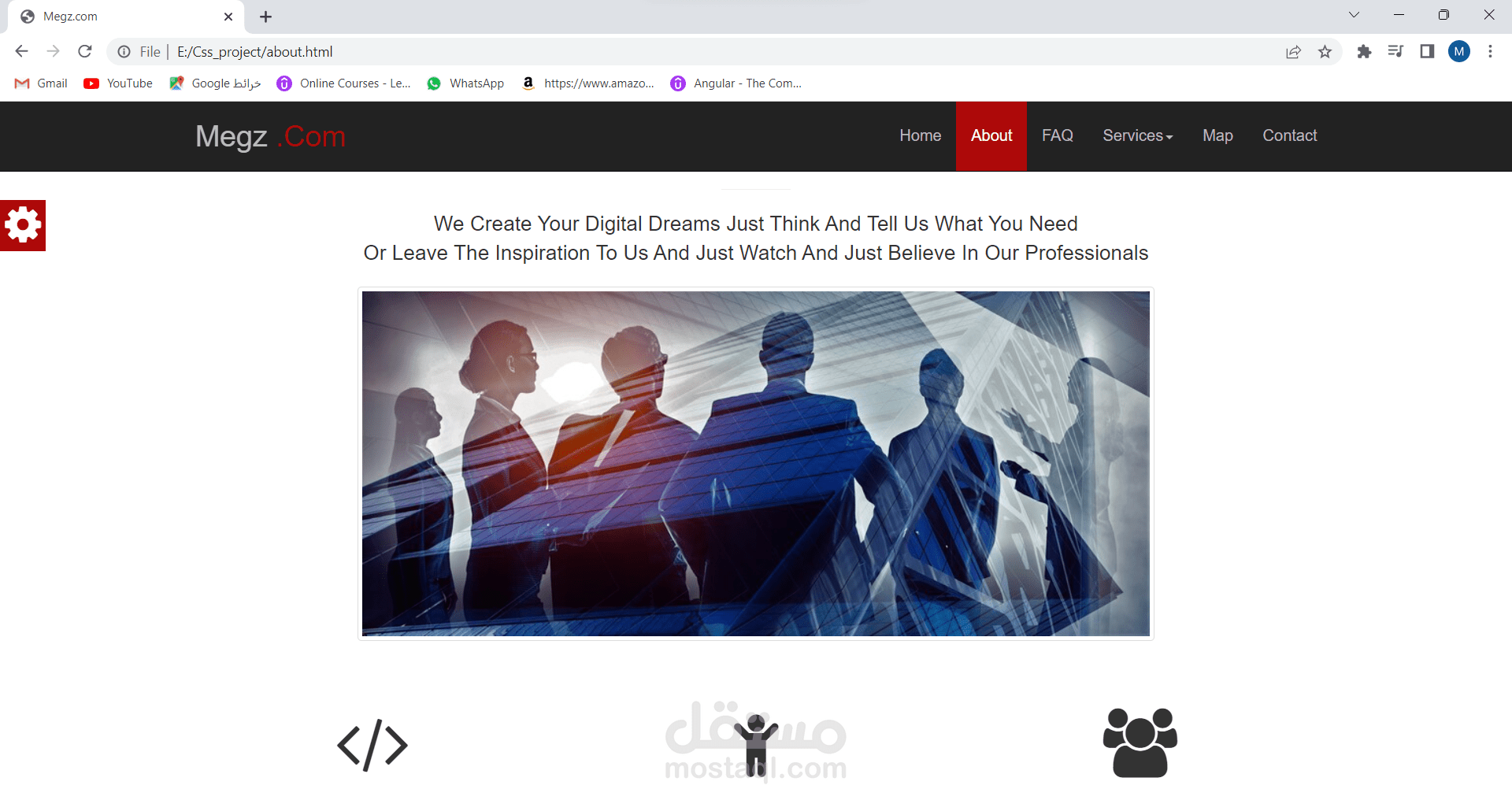 قمت بإنشاء صفحه ويب عن طريق Bootstrap كمشروع تجريبي