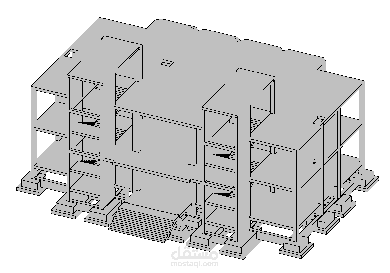 نمذجة مبنى اداري ببرنامج الريفيت Revit وحساب الكميات وتجهيز اللوحات التنفيذية
