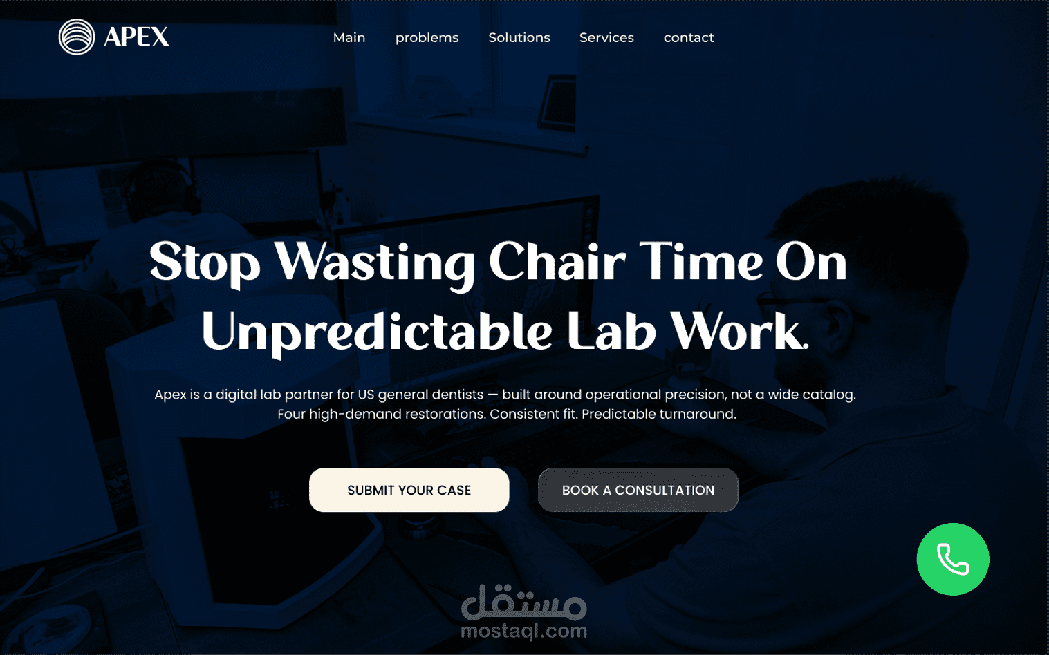 تصميم صفحة هبوط احترافية – Apex Digital Lab