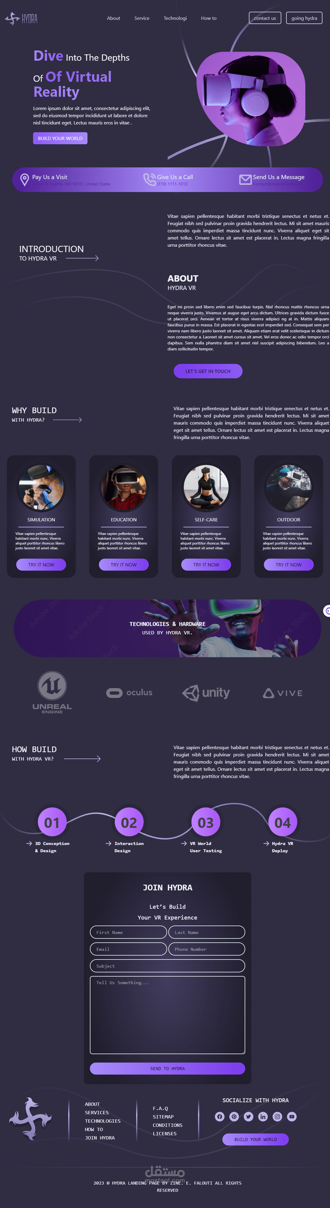 برمجة موقع عرض نظارات الvr