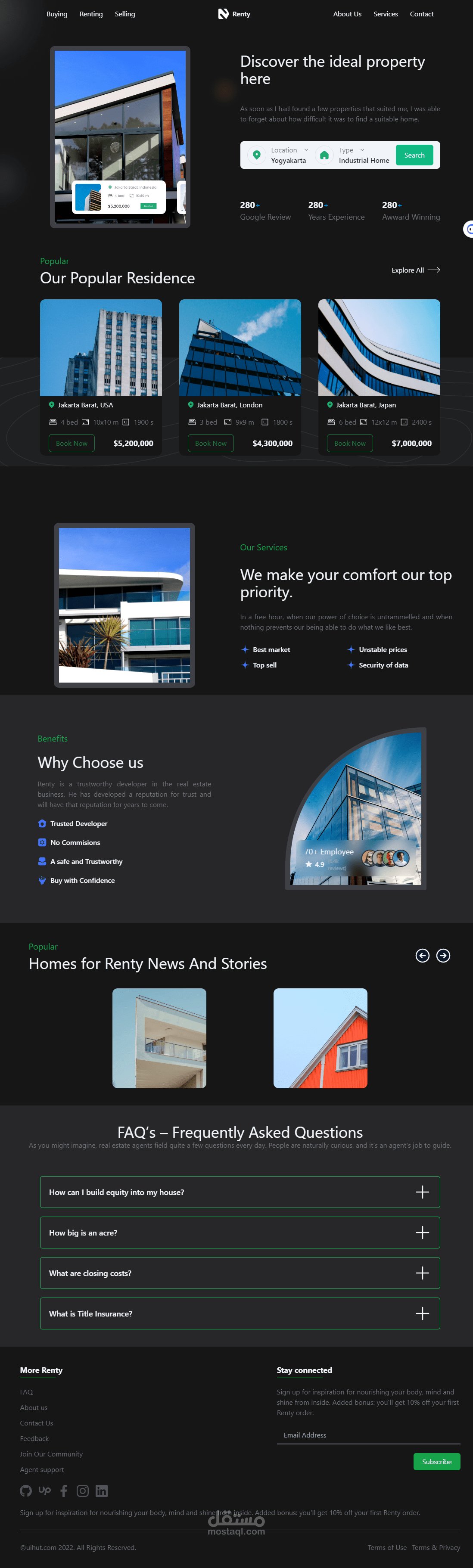 برمجة موقع لبيع العقارات