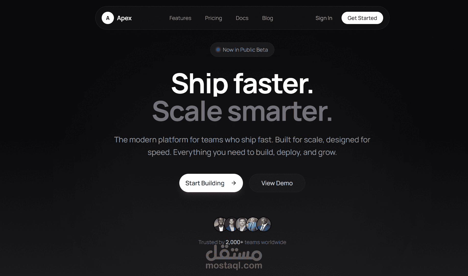 Apex Landing Page