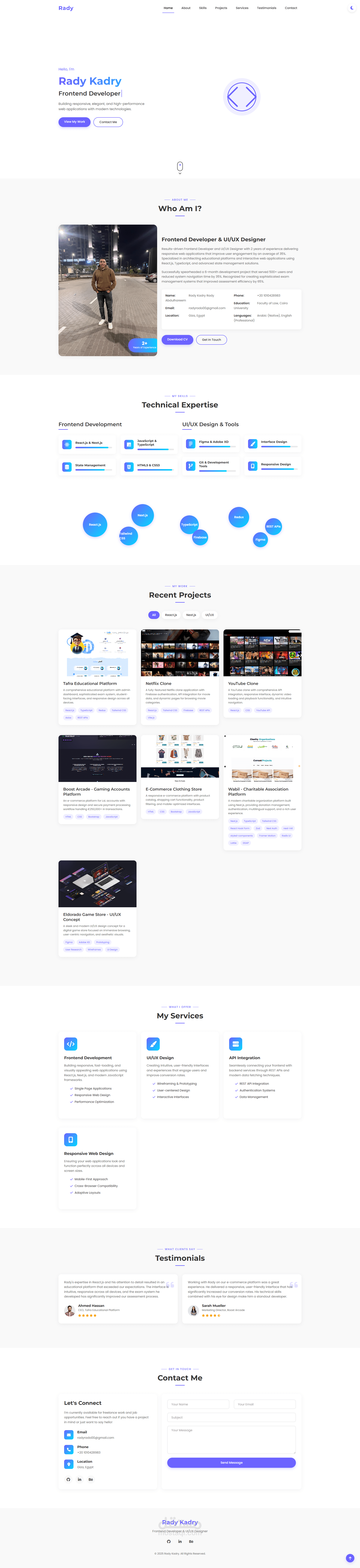 بروفايلي الشخصي به جيمع اعمالي و تفاصيل عني | مطور واجهات أمامية ومصمم UI/UX | خبير React.js وTypeScript | مطور منصات تعليمية مبتكرة