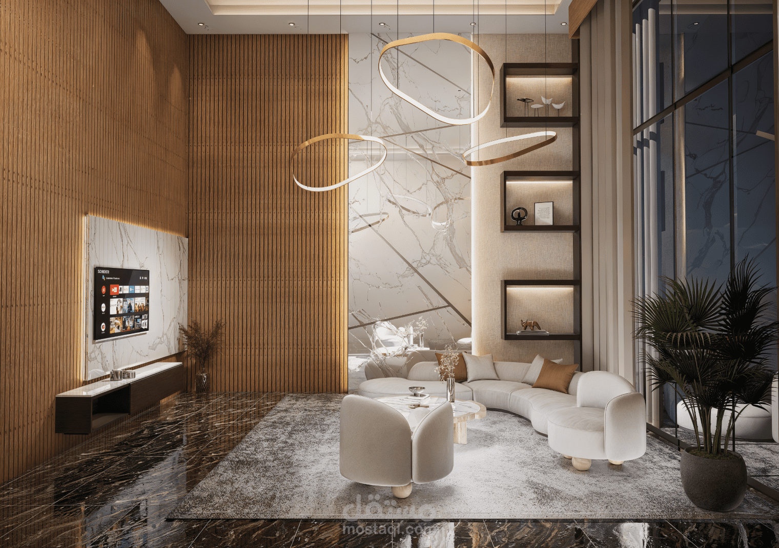 تصميم مودرن لغرفة معيشة