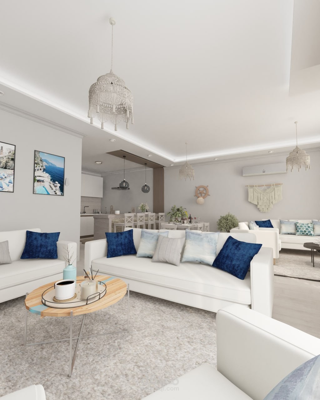 Interior design for chalet in hacienda bay (  RECEPTION  ) , North Coast , Egypt