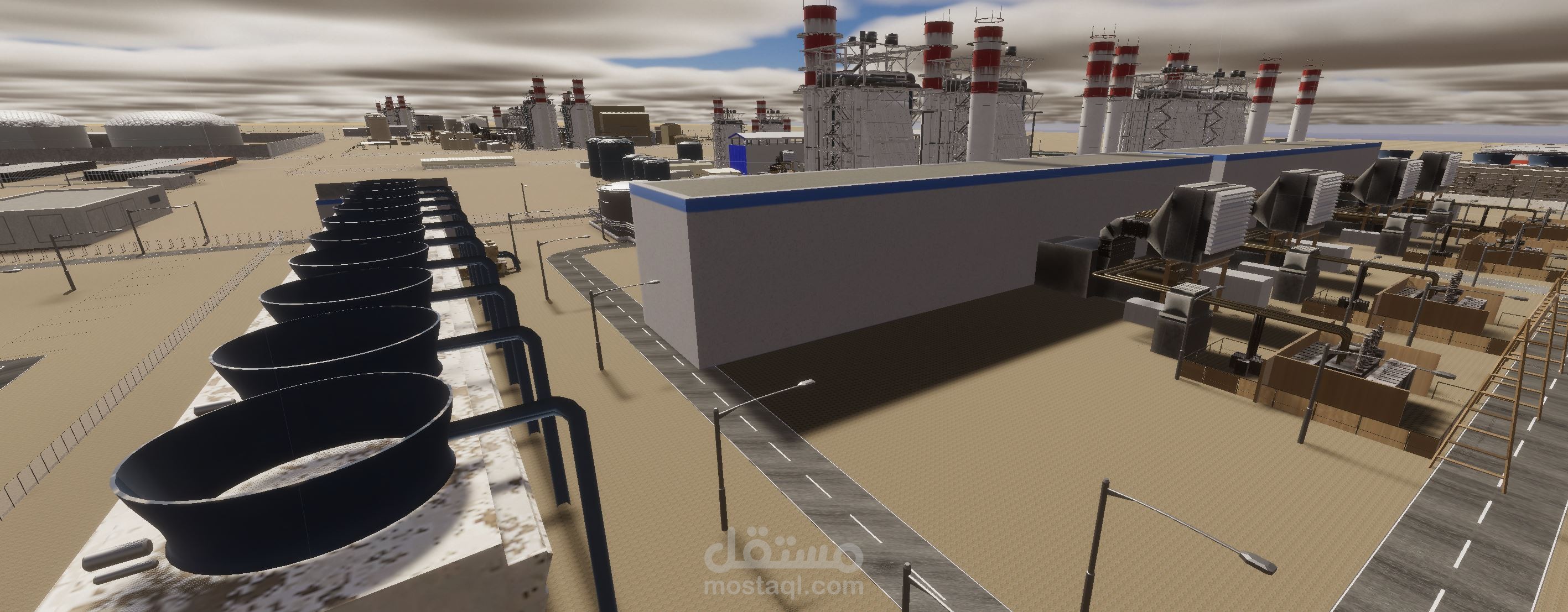 برمجة وتطوير منشئات النفط واللوجستيات بالواقع الافتراضي