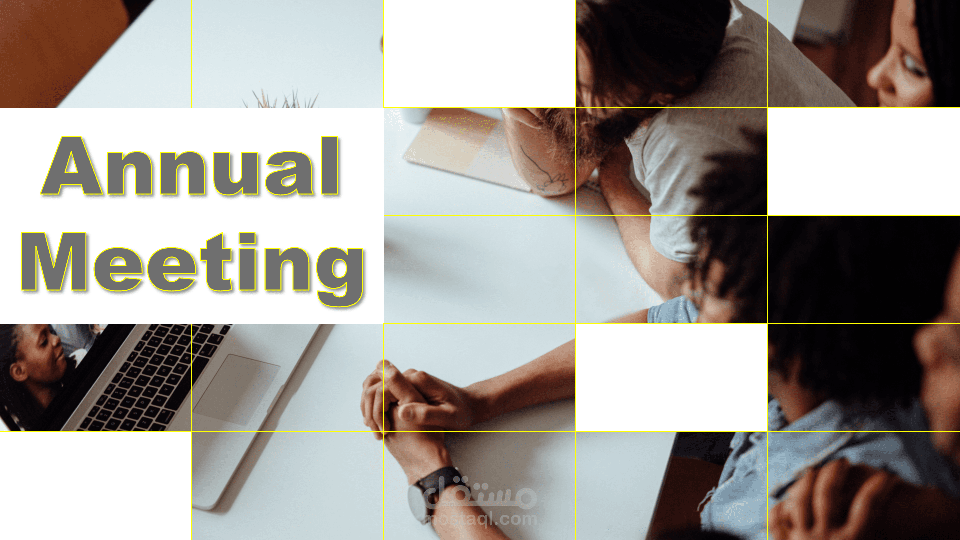 A powerpoint presentation about a hypothetical annual meeting.