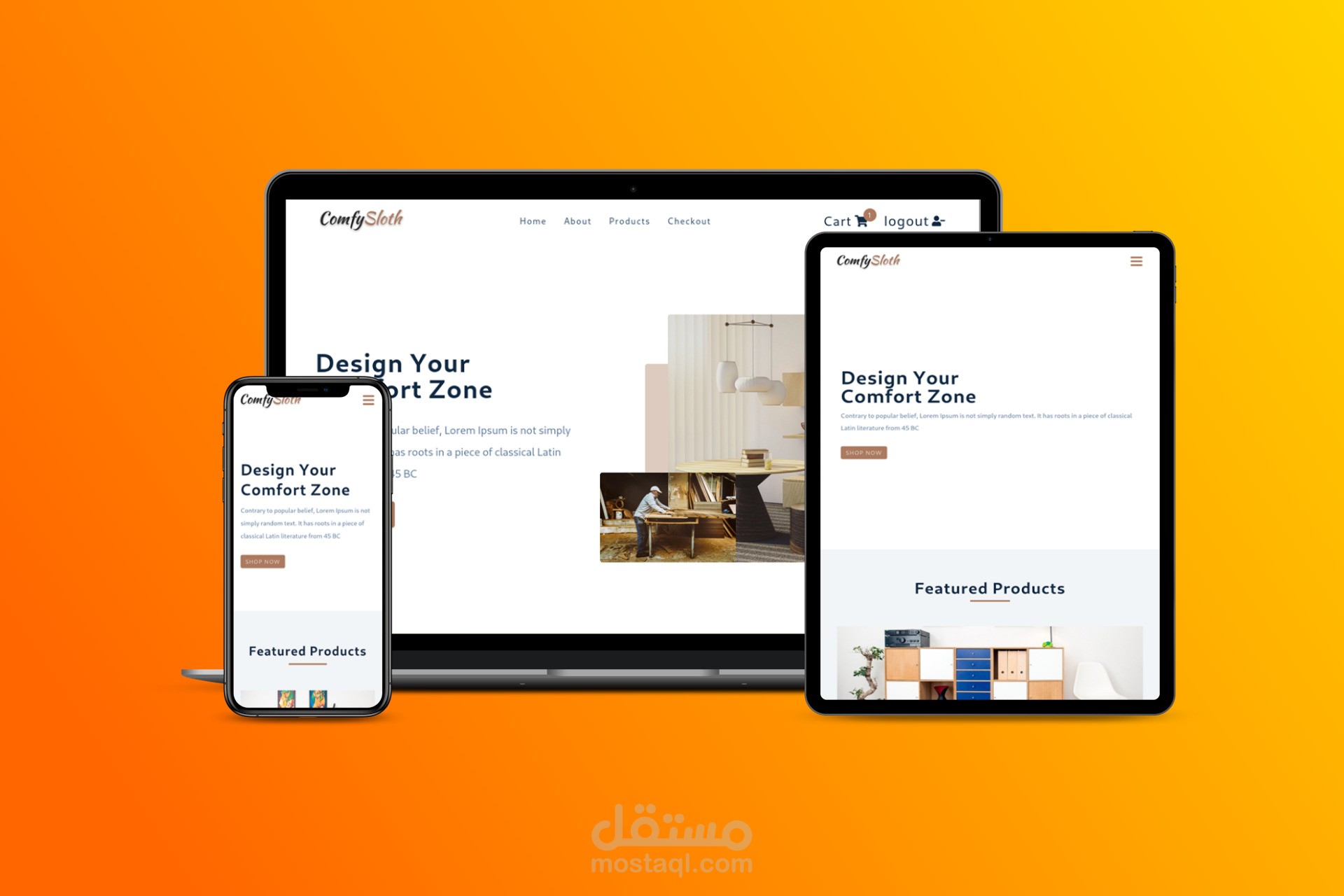 متجر أثاث بإستخدام ريأكت Reactjs