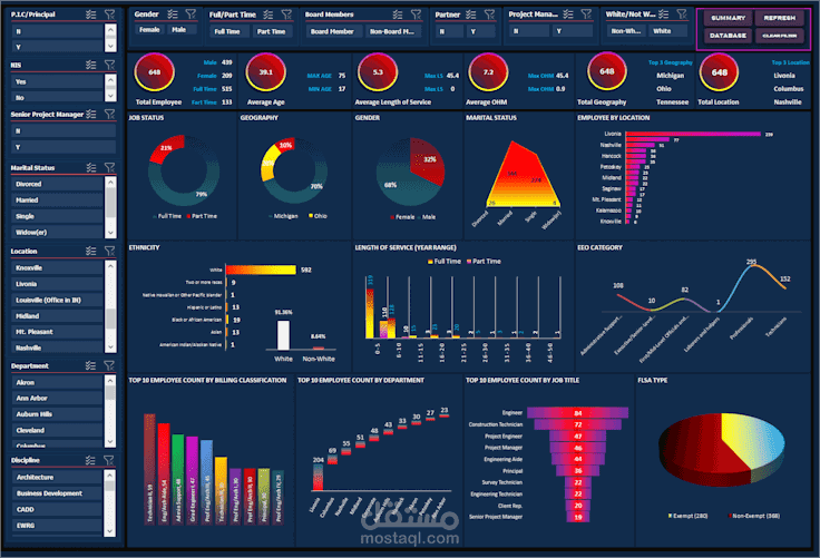 لوحة المعلومات التفاعلية من Excel