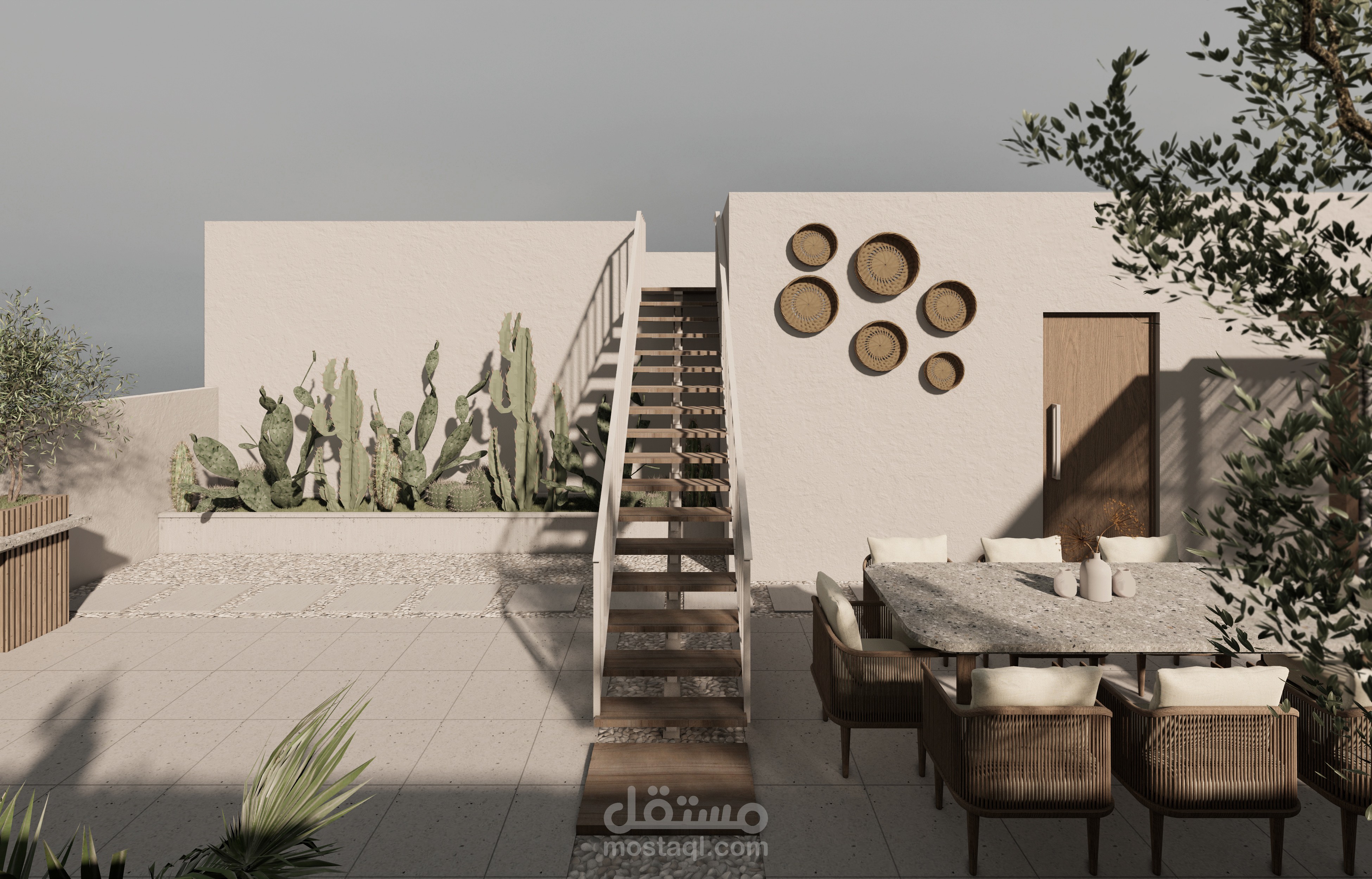3d landscape design- Desert style roof garden