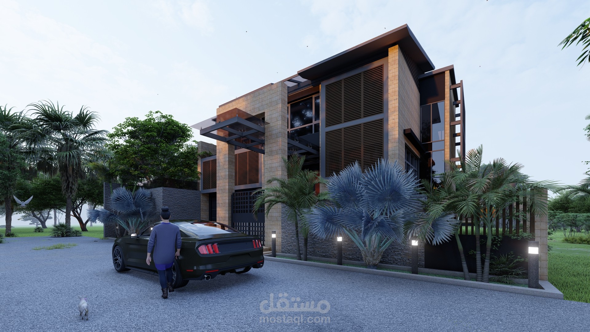 تصميم معماري ثلاثي الأبعاد لمنزل و أفكار ديكور
