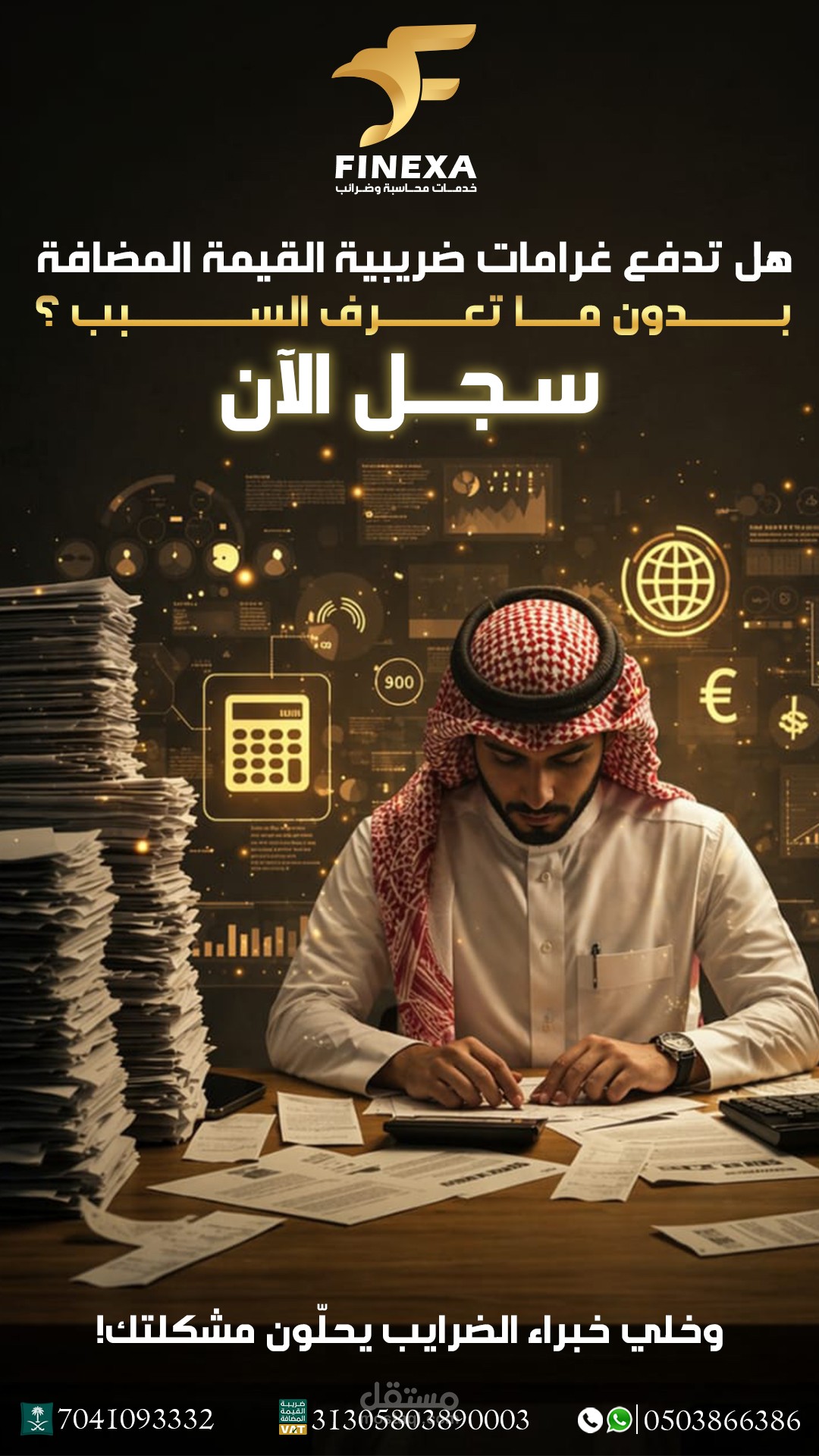 تصاميم اعلانيه لصفحة محاسبة في السعودية