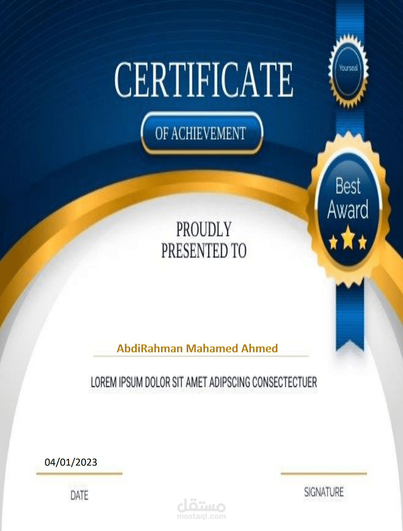 certificate achievement