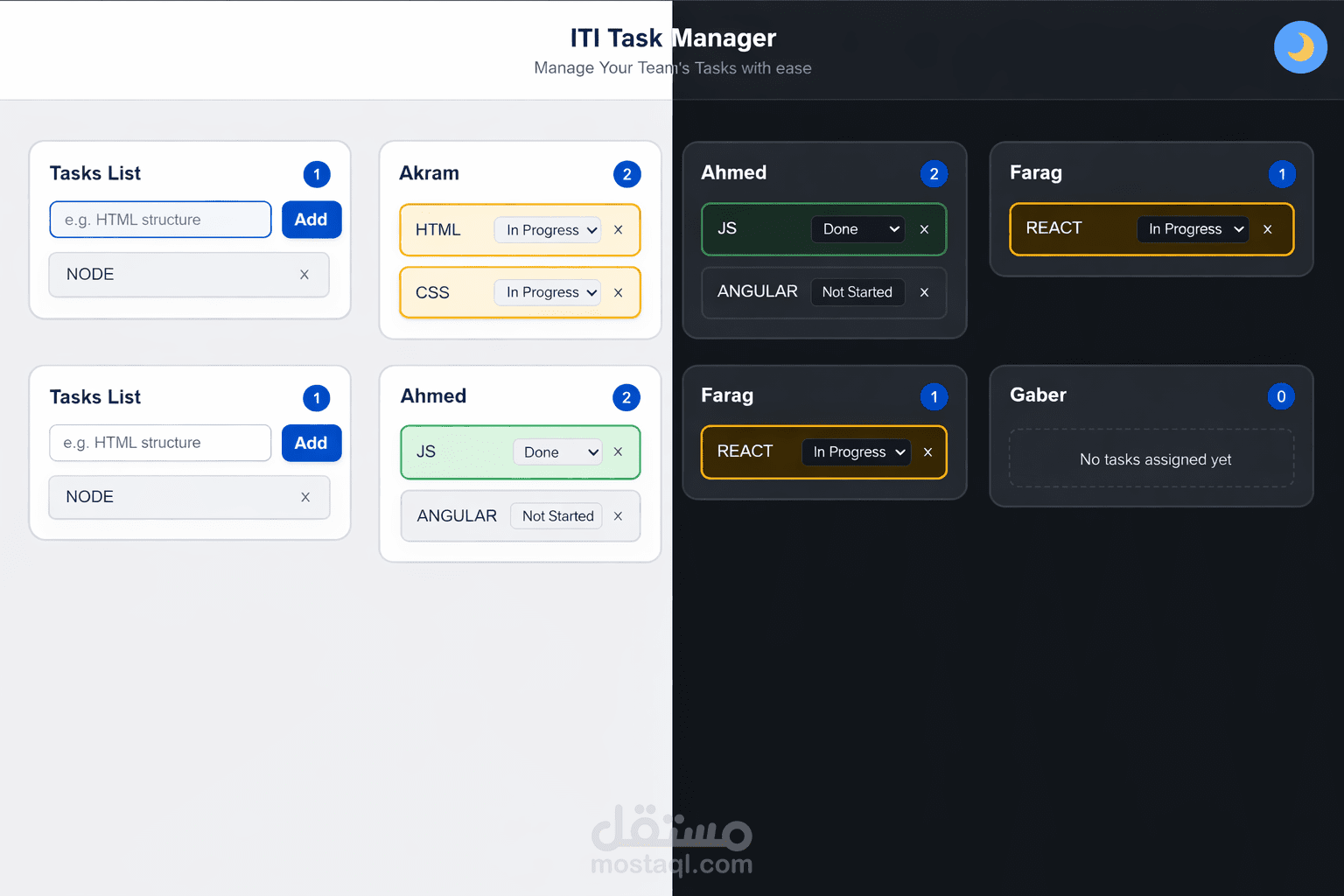 تطوير تطبيق لإدارة المهام (Trello Clone) بخصائص السحب والإفلات
