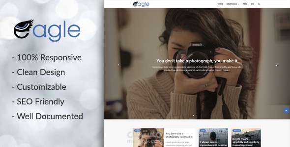 Eagle is a responsive Blogger template perfect for magazine and blogging websites. It’s unique, professional, easy to use, designed and coded with the best techniques. It’s very easy to use and you can customize every part of the template.
