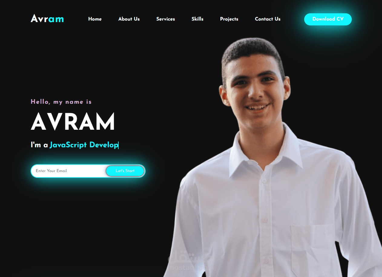 بورتفوليو شخصي: عرض مهاراتي وأعمالي باستخدام HTML، CSS و JavaScript