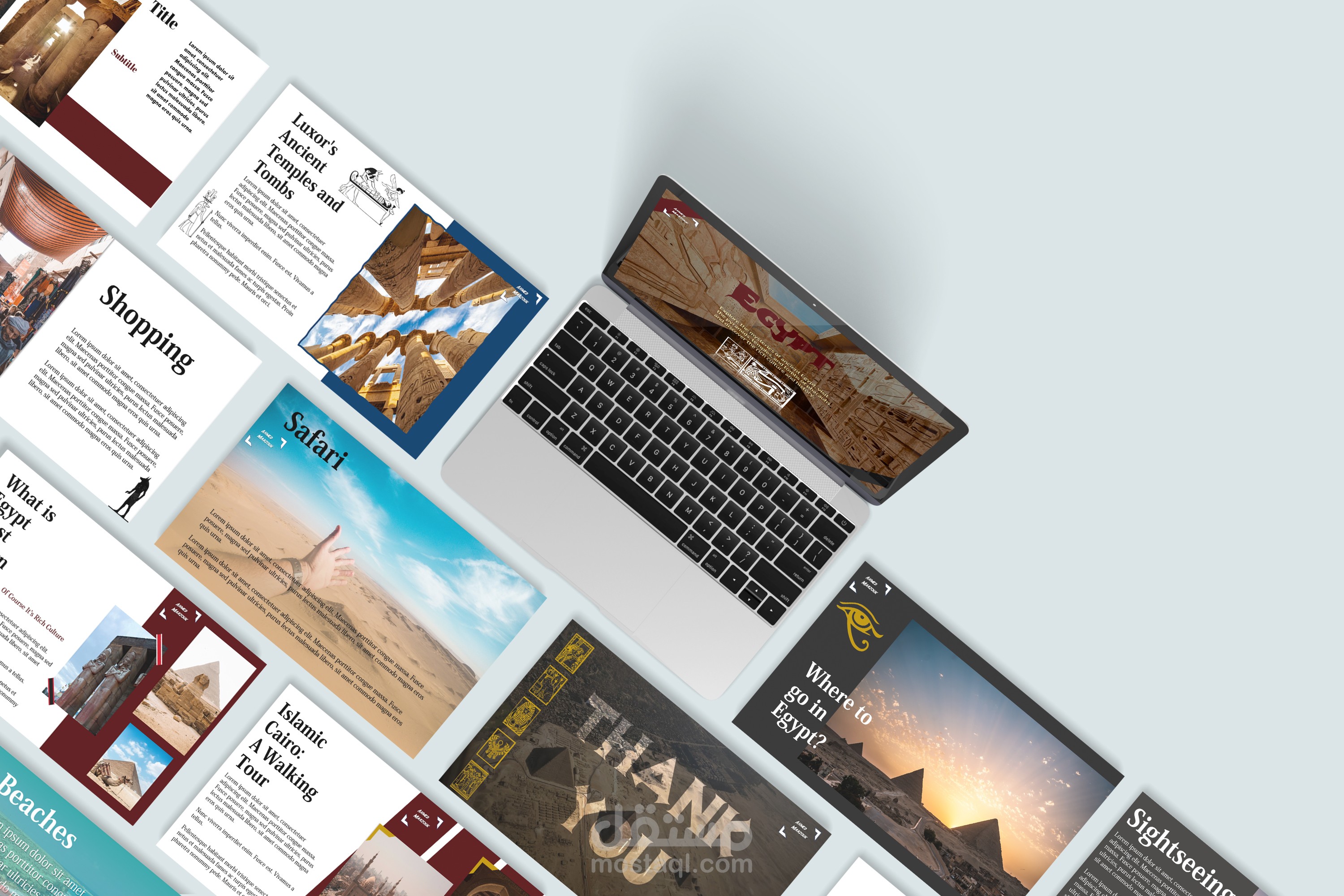 تصميم  باوربوينت بسيط عن السياحة في مصر